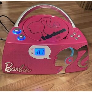 Barbie Fabulous Glamtastic Boombox Radio CD Player Radio Tested Working